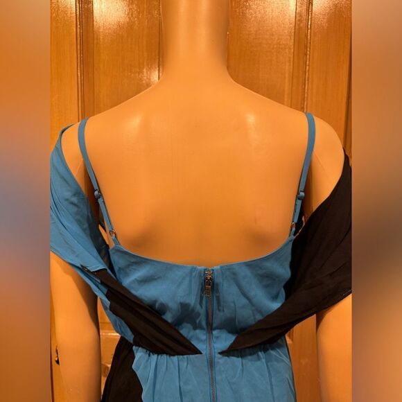 Alice + Olivia Chiffon BLU/BLK Dress with adjustable shoulder straps SZ XS - Picture 3 of 6